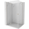 Mexen Mist-H Duo Duschkabine schwenkbar links 95 x 80 cm, transparent, gebürsteter Nickel - 8A5-095L-080P-97-00