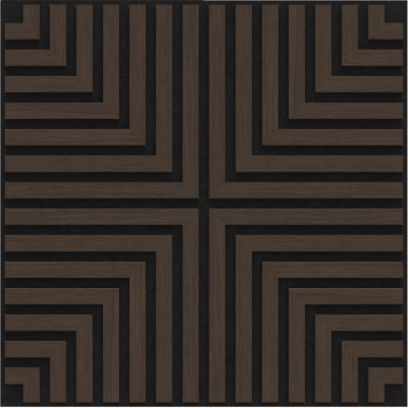 Mexen Linea 02 Akustik-Wandpaneel 60 x 60 cm (4 Stk.), Filz 9 mm, technisches Furnier, Mocca-Eiche - S110-60607-02-045