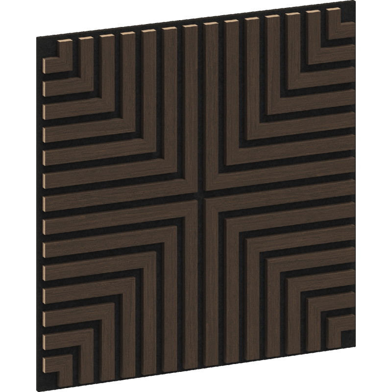 Mexen Linea 02 Akustik-Wandpaneel 60 x 60 cm (4 Stk.), Filz 9 mm, technisches Furnier, Mocca-Eiche - S110-60607-02-045