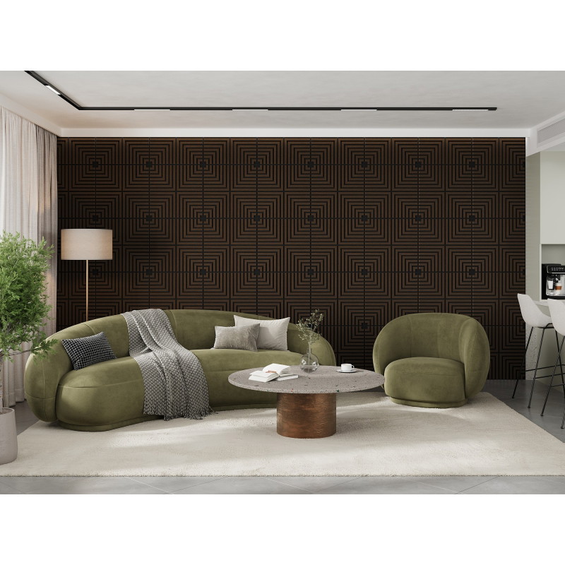 Mexen Linea 02 Akustik-Wandpaneel 60 x 60 cm (4 Stk.), Filz 9 mm, technisches Furnier, Mocca-Eiche - S110-60607-02-045