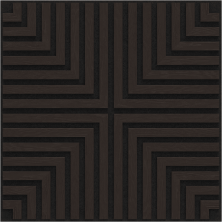 Mexen Linea 02 akustische Wandpaneele 60 x 60 cm (4Stk.), Filz 9 mm, technisches Furnier, Schwarze Eiche - S110-60607-02-046