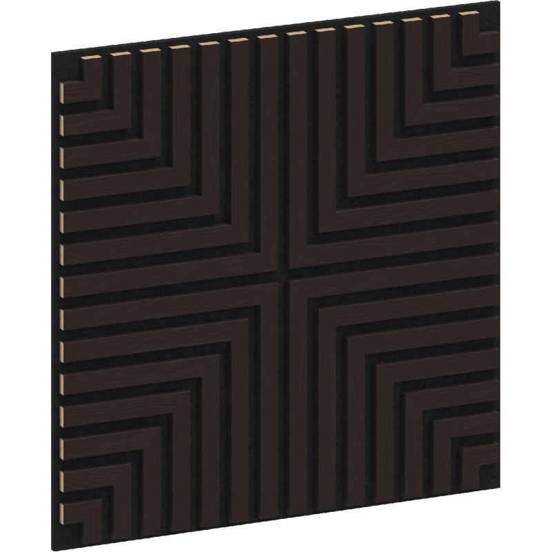 Mexen Linea 02 akustische Wandpaneele 60 x 60 cm (4Stk.), Filz 9 mm, technisches Furnier, Schwarze Eiche - S110-60607-02-046