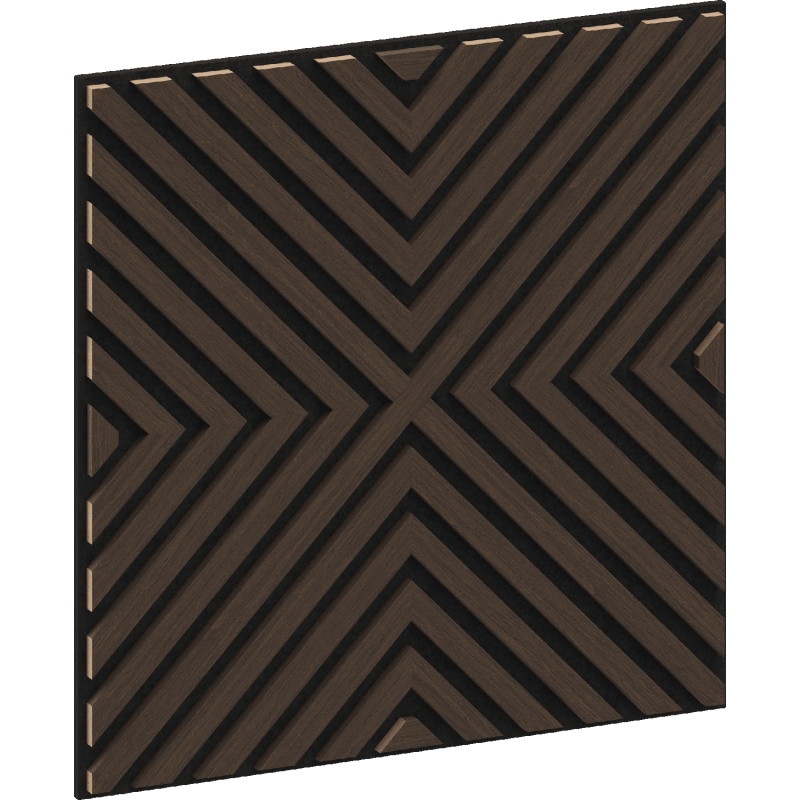 Mexen Linea 01 Akustik-Wandpaneel 60 x 60 cm (4 Stück), Filz 9 mm, technisches Furnier, Mokkas Eiche - S110-60607-01-045