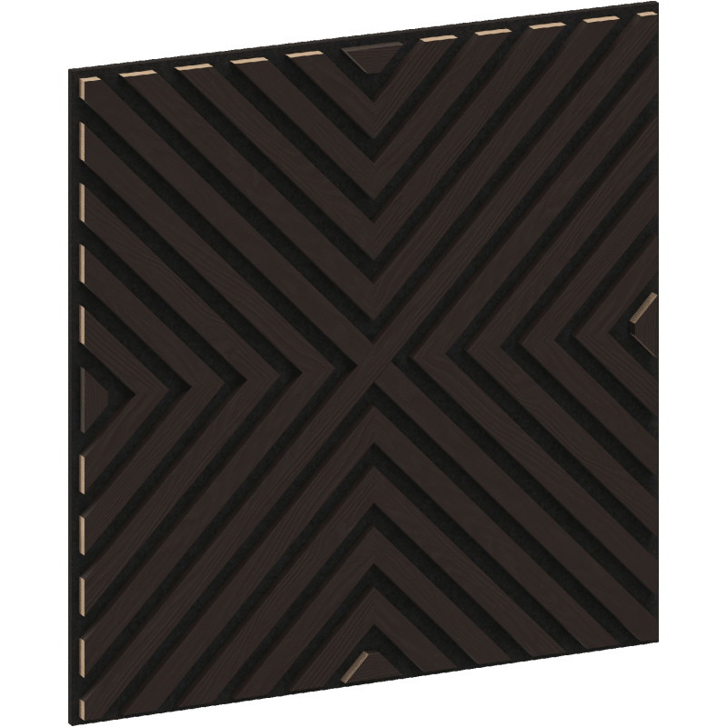 Mexen Linea 01 Akustik-Wandpaneel 60 x 60 cm (4 Stück), Filz 9 mm, technisches Furnier, Schwarze Eiche - S110-60607-01-046