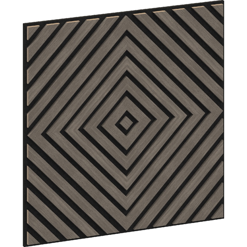 Mexen Linea 03 Akustik-Wandpaneel 60 x 60 cm (4 Stk.), Filz 9 mm, technisches Furnier, Graue Eiche - S110-60607-03-043