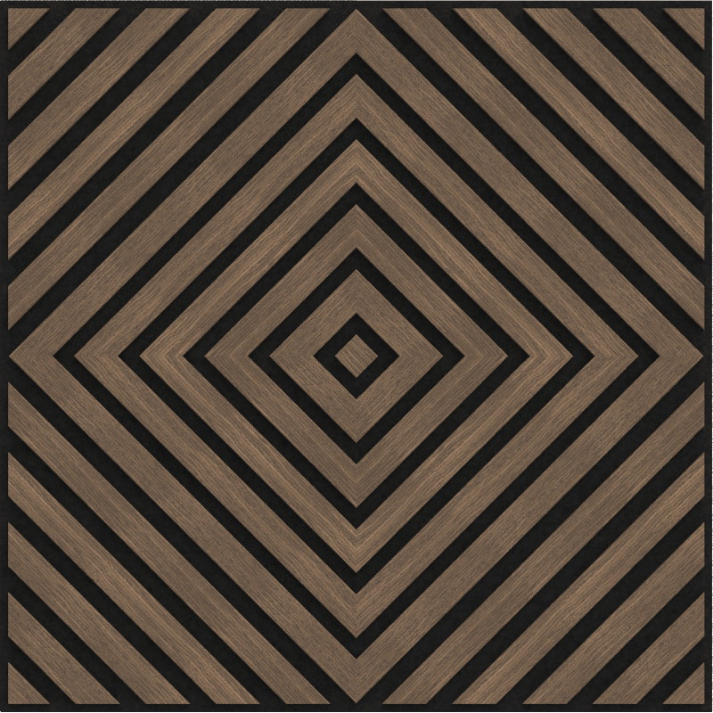 Mexen Linea 03 Akustik-Wandpaneel 60 x 60 cm (4Stk.), Filz 9 mm, technisches Furnier, Dunkle Nuss - S110-60607-03-044