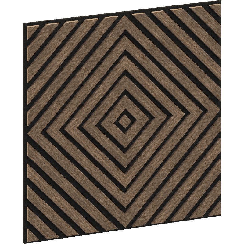 Mexen Linea 03 Akustik-Wandpaneel 60 x 60 cm (4Stk.), Filz 9 mm, technisches Furnier, Dunkle Nuss - S110-60607-03-044