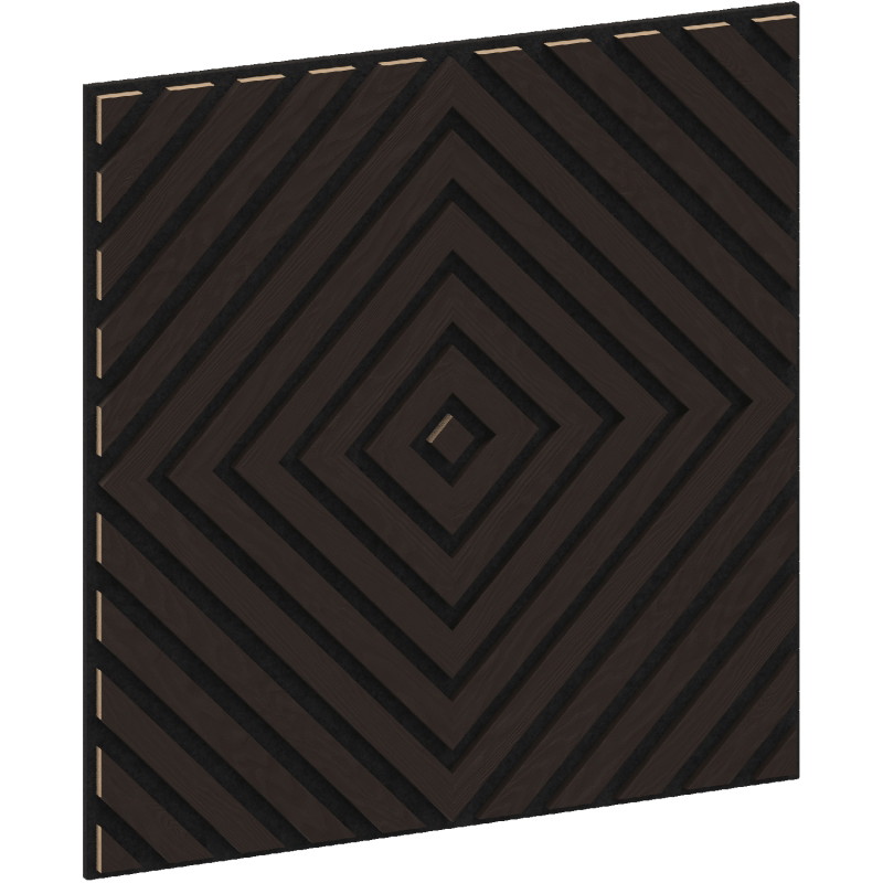 Mexen Linea 03 Akustik-Wandpaneel 60 x 60 cm (4 Stk.), Filz 9 mm, technisches Furnier, Schwarzeiche - S110-60607-03-046