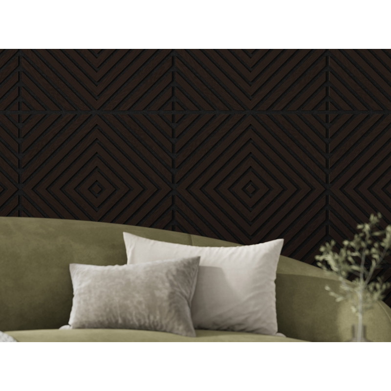 Mexen Linea 03 Akustik-Wandpaneel 60 x 60 cm (4 Stk.), Filz 9 mm, technisches Furnier, Schwarzeiche - S110-60607-03-046