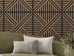 Mexen Linea 05 akustisches Wandpaneel 60 x 60 cm (4 Stk.), Filz 9 mm, technisches Furnier, Dunkle Nuss - S110-60607-05-044
