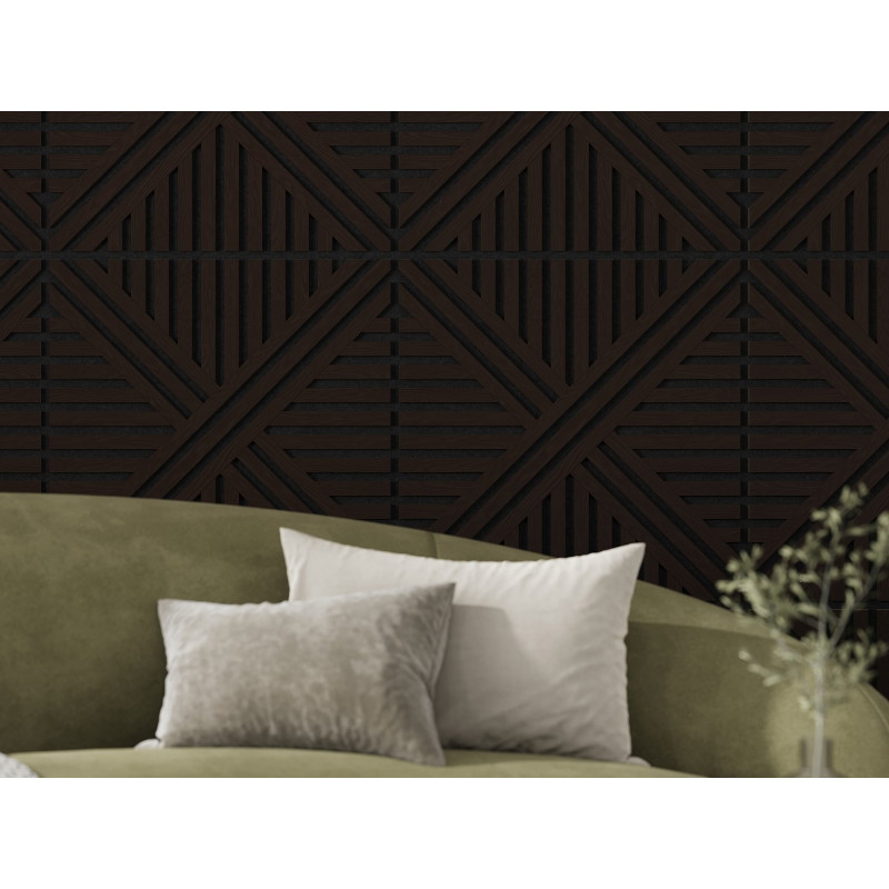 Mexen Linea 05 akustisches Wandpaneel 60 x 60 cm (4 Stk.), Filz 9 mm, technisches Furnier, Schwarze Eiche - S110-60607-05-046