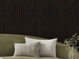 Mexen Linea 05 akustisches Wandpaneel 60 x 60 cm (4 Stk.), Filz 9 mm, technisches Furnier, Schwarze Eiche - S110-60607-05-046
