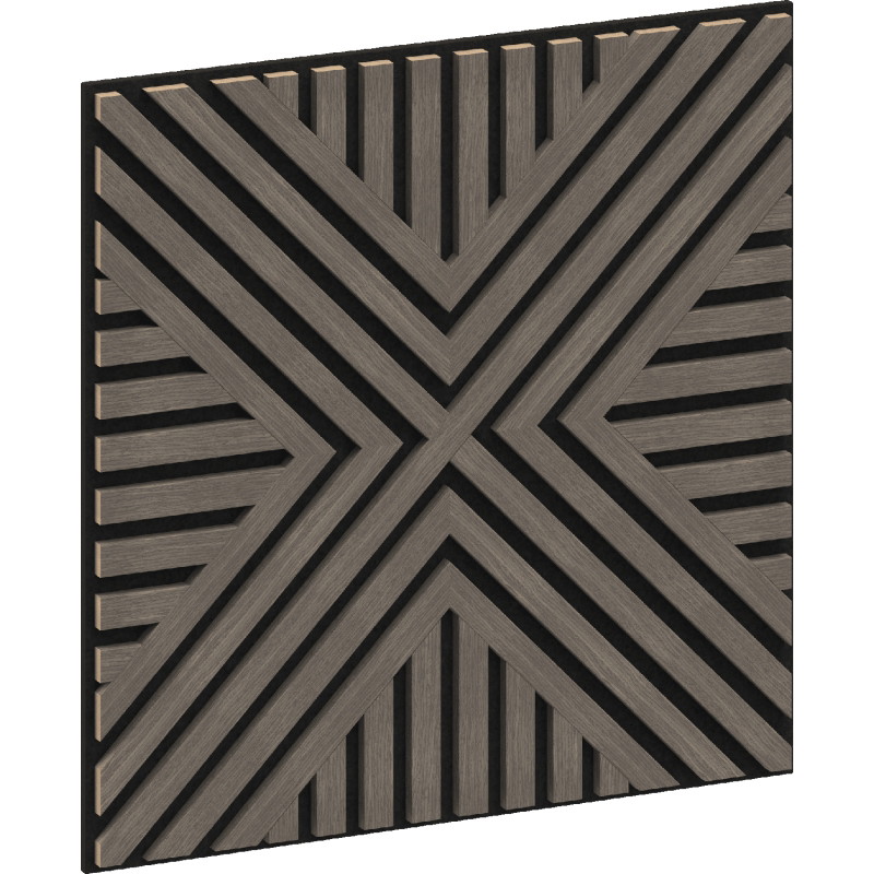 Mexen Linea 06 Akustik-Wandpaneel 60 x 60 cm (4 Stk.), Filz 9 mm, technisches Furnier, Graue Eiche - S110-60607-06-043