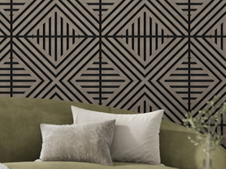 Mexen Linea 06 Akustik-Wandpaneel 60 x 60 cm (4 Stk.), Filz 9 mm, technisches Furnier, Graue Eiche - S110-60607-06-043