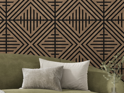 Mexen Linea 06 Akustik-Wandpaneel 60 x 60 cm (4 Stück), Filz 9 mm, technisches Furnier, Dunkle Nuss - S110-60607-06-044