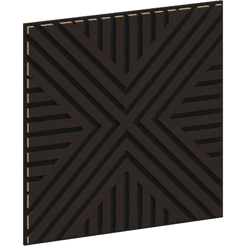 Mexen Linea 06 Akustische Wandplatte 60 x 60 cm (4 Stk.), Filz 9 mm, Technisches Furnier, Schwarze Eiche - S110-60607-06-046