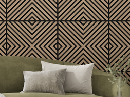 Mexen Linea 01 Akustik-Wandpaneel 60 x 60 cm (4 Stk.), Filz 9 mm, Technisches Furnier, Helle Walnuss - S110-60607-01-047