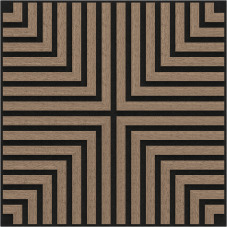 Mexen Linea 02 akustisches Wandpaneel 60 x 60 cm (4 Stk.), Filz 9 mm, technisches Furnier, Helles Nussbaumholz