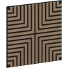 Mexen Linea 02 akustisches Wandpaneel 60 x 60 cm (4 Stk.), Filz 9 mm, technisches Furnier, Helles Nussbaumholz