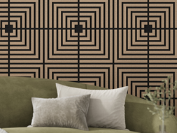 Mexen Linea 02 akustisches Wandpaneel 60 x 60 cm (4 Stk.), Filz 9 mm, technisches Furnier, Helles Nussbaumholz