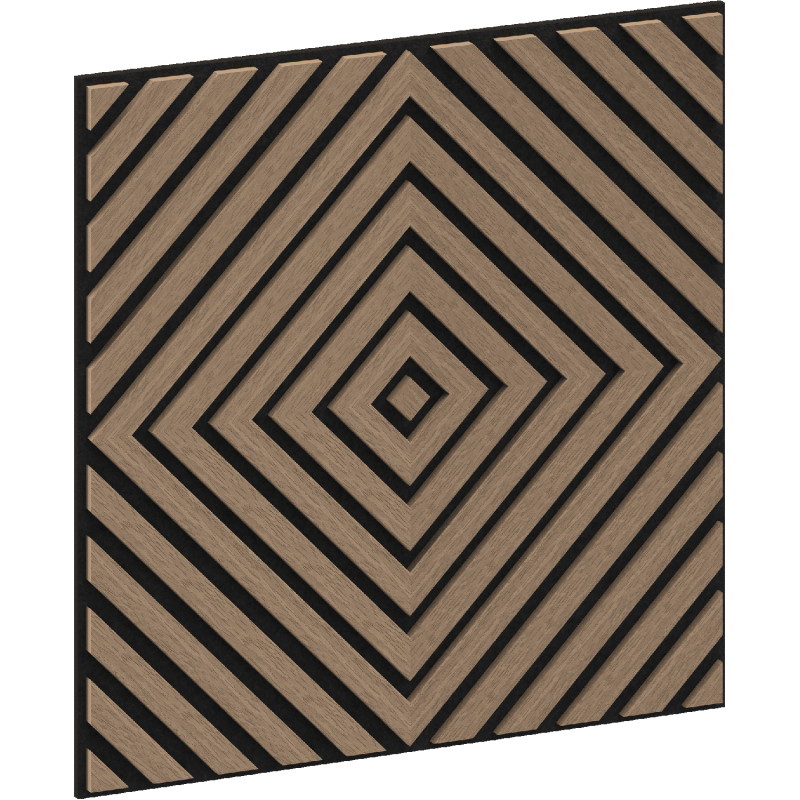 Mexen Linea 03 Akustikwandpaneel 60 x 60 cm (4 Stk.), Filz 9 mm, technisches Furnier, Helles Nussbaum - S110-60607-03-047