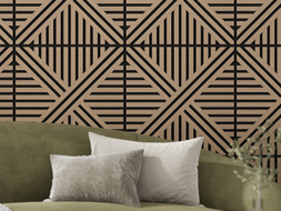 Mexen Linea 05 Akustisches Wandpaneel 60 x 60 cm (4 Stück), Filz 9 mm, technisches Furnier, Hellwalnuss - S110-60607-05-047