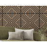 Mexen Linea 06 Akustik-Wandpaneel 60 x 60 cm (4 Stk.), Filz 9 mm, technisches Furnier, Helles Nussbaumholz - S110-60607-06-047