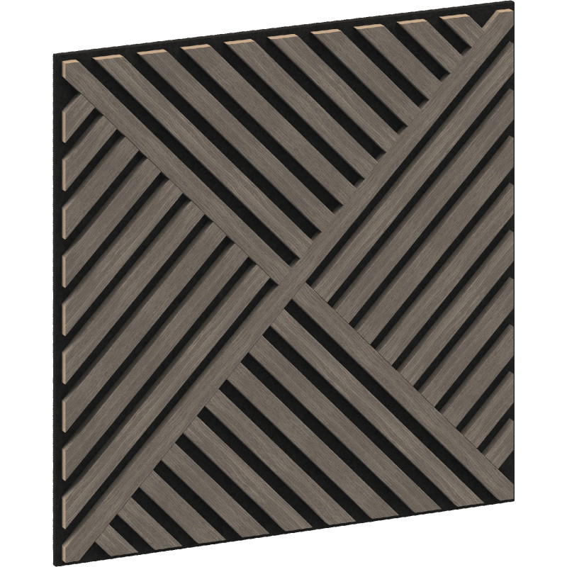 Mexen Linea 08 Akustik-Wandpaneel 60 x 60 cm (4 Stk.), Filz 9 mm, technisches Furnier, Graue Eiche - S110-60607-08-043