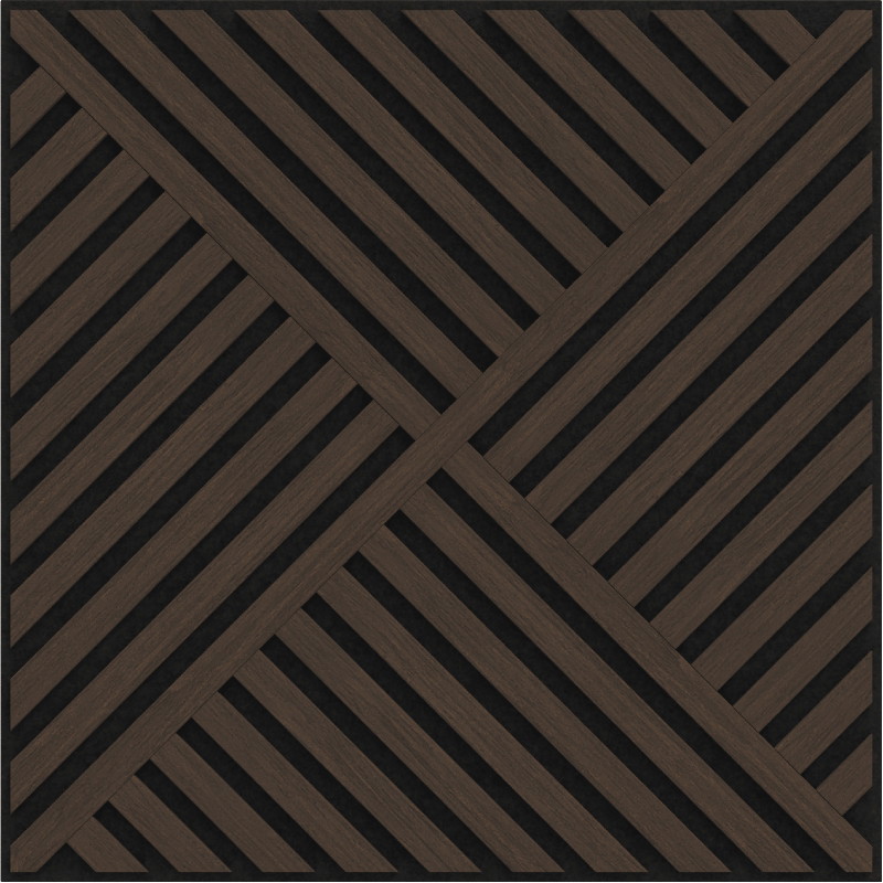 Mexen Linea 08 Akustik-Wandpaneel 60 x 60 cm (4 Stk.), Filz 9 mm, technisches Furnier, Mocca Eiche - S110-60607-08-045