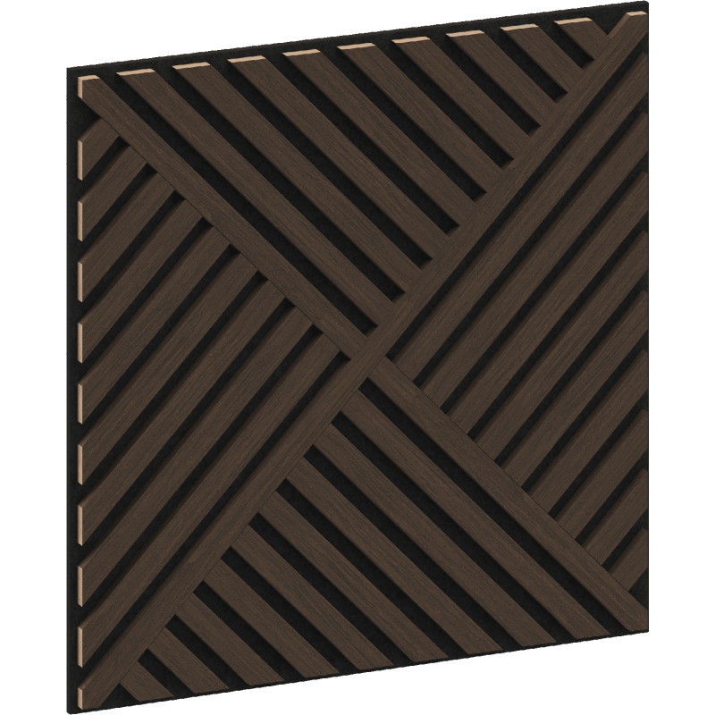 Mexen Linea 08 Akustik-Wandpaneel 60 x 60 cm (4 Stk.), Filz 9 mm, technisches Furnier, Mocca Eiche - S110-60607-08-045