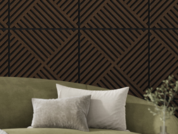 Mexen Linea 08 Akustik-Wandpaneel 60 x 60 cm (4 Stk.), Filz 9 mm, technisches Furnier, Mocca Eiche - S110-60607-08-045