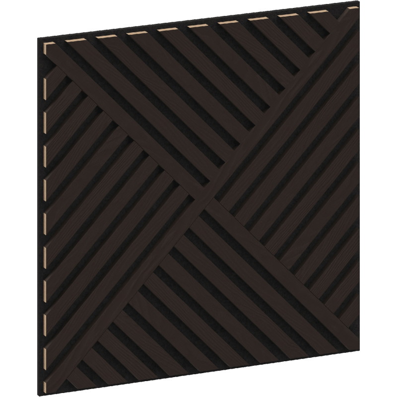 Mexen Linea 08 Akustik-Wandpaneel 60 x 60 cm (4 Stk.), Filz 9 mm, technisches Furnier, Schwarzeiche - S110-60607-08-046