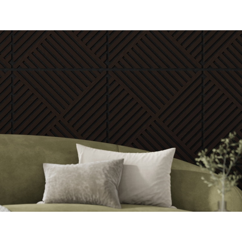 Mexen Linea 08 Akustik-Wandpaneel 60 x 60 cm (4 Stk.), Filz 9 mm, technisches Furnier, Schwarzeiche - S110-60607-08-046