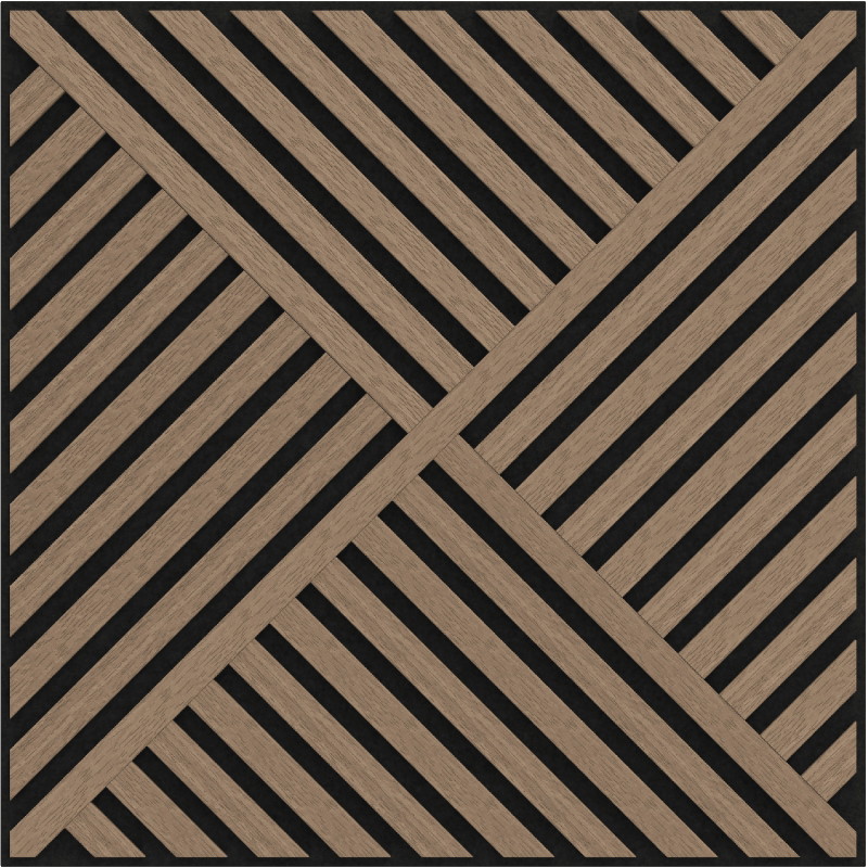 Mexen Linea 08 Akustik-Wandpaneel 60 x 60 cm (4 Stk.), Filz 9 mm, technisches Furnier, Hell Nussbaum - S110-60607-08-047