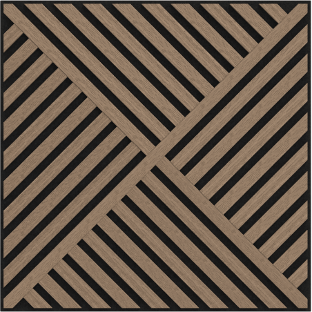Mexen Linea 08 Akustik-Wandpaneel 60 x 60 cm (4 Stk.), Filz 9 mm, technisches Furnier, Hell Nussbaum - S110-60607-08-047