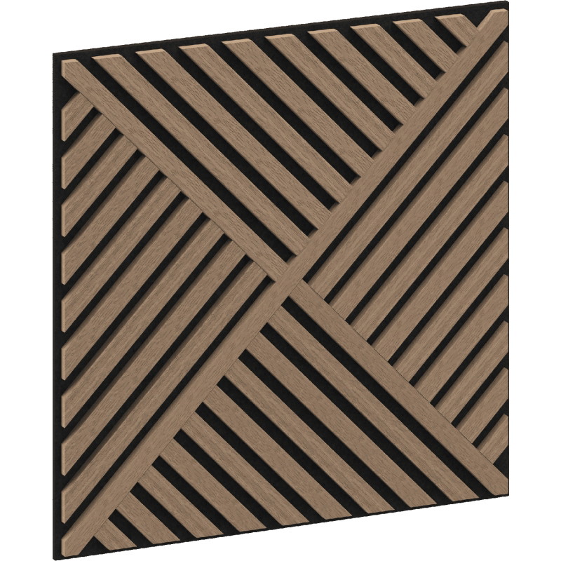 Mexen Linea 08 Akustik-Wandpaneel 60 x 60 cm (4 Stk.), Filz 9 mm, technisches Furnier, Hell Nussbaum - S110-60607-08-047