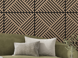 Mexen Linea 08 Akustik-Wandpaneel 60 x 60 cm (4 Stk.), Filz 9 mm, technisches Furnier, Hell Nussbaum - S110-60607-08-047