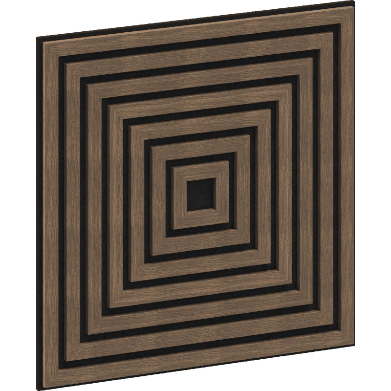 Mexen Linea 13 Akustik-Wandpaneel 60 x 60 cm (4 Stück), Filz 9 mm, technisches Furnier, Dunkle Walnuss - S110-60607-13-044
