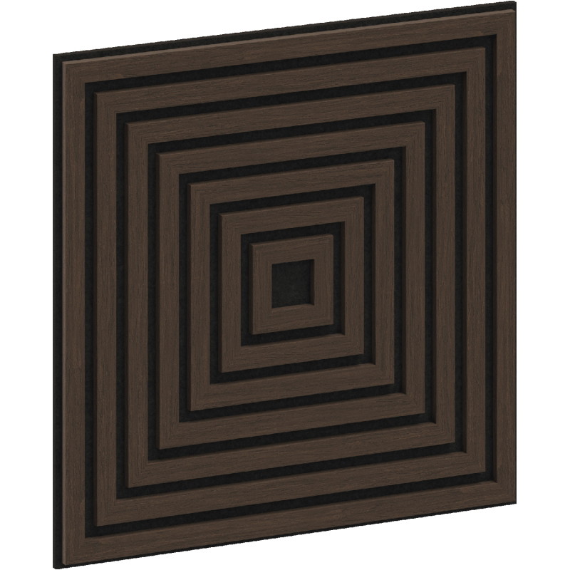 Mexen Linea 13 Akustik-Wandpaneel 60 x 60 cm (4 Stück), Filz 9 mm, technisches Furnier, Mocca Eiche - S110-60607-13-045