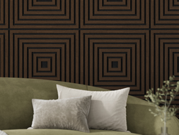 Mexen Linea 13 Akustik-Wandpaneel 60 x 60 cm (4 Stück), Filz 9 mm, technisches Furnier, Mocca Eiche - S110-60607-13-045