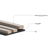 Mexen Linea 13 Akustik-Wandpaneel 60 x 60 cm (4 Stück), Filz 9 mm, technisches Furnier, Mocca Eiche - S110-60607-13-045