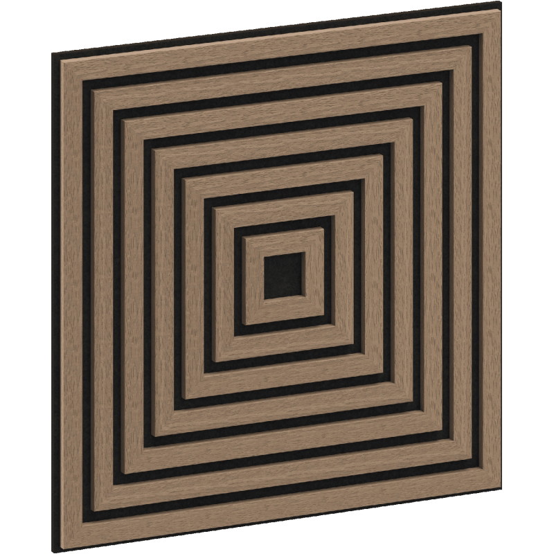 Mexen Linea 13 Akustik-Wandpaneel 60 x 60 cm (4 Stk.), Filz 9 mm, technisches Furnier, Helle Walnuss - S110-60607-13-047
