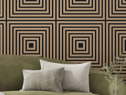 Mexen Linea 13 Akustik-Wandpaneel 60 x 60 cm (4 Stk.), Filz 9 mm, technisches Furnier, Helle Walnuss - S110-60607-13-047