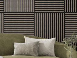 Mexen Linea 15 Akustische Wandpaneele 60 x 60 cm (4 Stk.), Filz 9 mm, Technisches Furnier, Graue Eiche - S110-60607-15-043