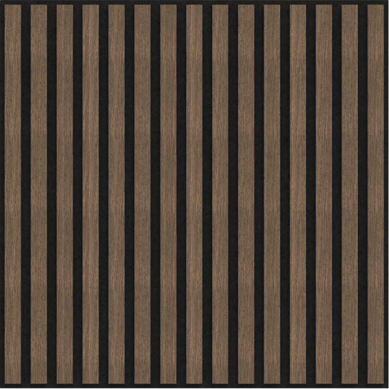 Mexen Linea 15 Akustik-Wandpaneel 60 x 60 cm (4 Stk.), Filz 9 mm, technisches Furnier, Dunkle Walnuss - S110-60607-15-044