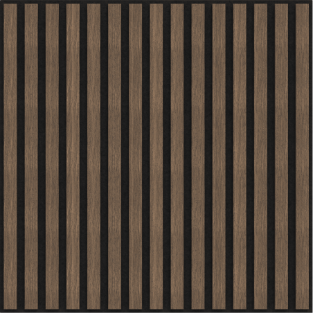 Mexen Linea 15 Akustik-Wandpaneel 60 x 60 cm (4 Stk.), Filz 9 mm, technisches Furnier, Dunkle Walnuss - S110-60607-15-044