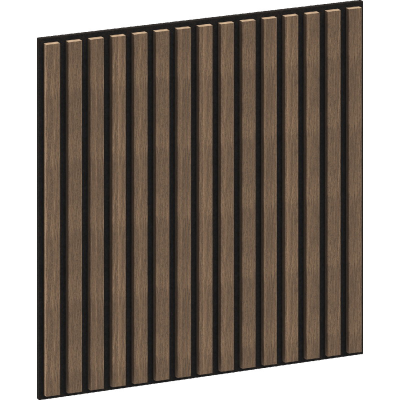 Mexen Linea 15 Akustik-Wandpaneel 60 x 60 cm (4 Stk.), Filz 9 mm, technisches Furnier, Dunkle Walnuss - S110-60607-15-044