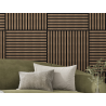Mexen Linea 15 Akustik-Wandpaneel 60 x 60 cm (4 Stk.), Filz 9 mm, technisches Furnier, Dunkle Walnuss - S110-60607-15-044