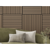 Mexen Linea 15 Akustik-Wandpaneel 60 x 60 cm (4 Stück), Filz 9 mm, technischer Furnier, Helles Nussbaum - S110-60607-15-047