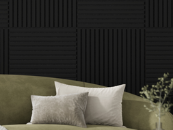 Mexen Linea 15 Akustik-Wandpaneel 60 x 60 cm (4 Stk.), Filz 9 mm, technisches Furnier, Schwarz Matt - S110-60607-15-053